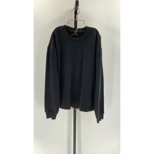 Quince Womens Organic Heavyweight Fleece Crew Black L